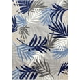 thumbnail image 4 of Oasis Modern Floral Blue and Cream Polypropylene Indoor Outdoor Area Rug, 7'x9' Rectangle, 4 of 7