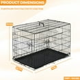 thumbnail image 6 of YRLLENSDAN 42 inch XL Dog Crate Large Dog Crate for Large Dog Foldable Metal Dog Crate with Easy Clean Plastic Tray XL Large Dog Kennel Indoor Large Dog Cage 2-door,Black, 6 of 7