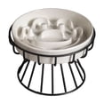 thumbnail image 2 of Heavy Duty Ceramic Slow Feeder Cat Bowl，Non Slip Stainless Steel Food Dish for Slow Feeding, Raised Design for Cats Dogs, Bloat Prevention, 2 of 5