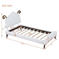 thumbnail image 2 of Harper & Bright Designs Twin Size Velvet Platform Bed with Sheep Shaped Headboard, Upholstered Platform Bed Frame for Boys and Girls, White, 2 of 10