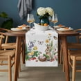 thumbnail image 2 of Spring Easter Table Runner - 72 Inch Long, Kitchen Dining Table Runner Dresser Scarves, Country Bunny Chick Floral Butterflies Watercolor Farmhouse Decor for Coffee Tables Wedding Party Banquet, 2 of 8