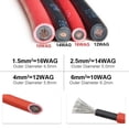 thumbnail image 5 of Solar Panel Cable Extension Copper Wire 4mm² 6mm² 2.5mm² 1.5mm² 12 10 14 16AWG 1 Pair PV Solar Cable Connectors Set Solar Wire Red and Black 3m red and 3m black, 5 of 6