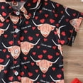 thumbnail image 5 of Youmylove 2Pcs Toddler Baby Boy Easter Outfit Toddler Boys Valentine's Day Heart Printed Short Sleeve Shirt Tops Shorts Kids Gentleman Outfits 3-4 Years, 5 of 8