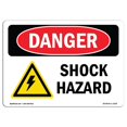 thumbnail image 1 of SignMission OS-DS-D-35-L-2324 OSHA Danger Sign - Shock Hazard, 1 of 1