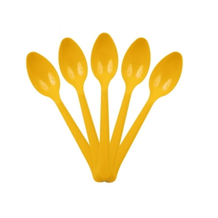 JAM Paper Disposable Plastic Spoons Party Pack Yellow 48/Box
