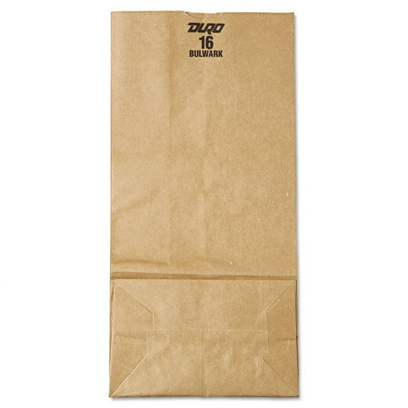 GEN #16 Paper Grocery Bags, 57 lb Weight, Brown Kraft, 500 Bags (BAGGX16)