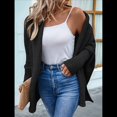 thumbnail image 4 of Suéter Tipo Cárdigan para Mujer, de Gran Tamaño, de Punto Grueso, Holgado, Cruzado, con de Murciélago y Frente Abierto Negro L, 4 of 8