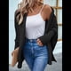 thumbnail image 4 of Suéter Tipo Cárdigan para Mujer, de Gran Tamaño, de Punto Grueso, Holgado, Cruzado, con de Murciélago y Frente Abierto Negro M, 4 of 8