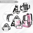 thumbnail image 3 of DISNIMO Clear Backpack for School, Axolotl Cherry Blossom Print 3 Pcs Heavy Duty Large Clear Backpack with Lunch Box & Pencil Bag for Kids Girls, See Through PVC Bookbag, 3 of 5