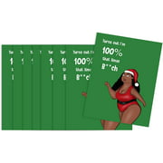 Christmas Cards Funny / Holiday Greeting Cards for Friends (8 Card Pack, Turns out I'm 100% that xmas b**ch)