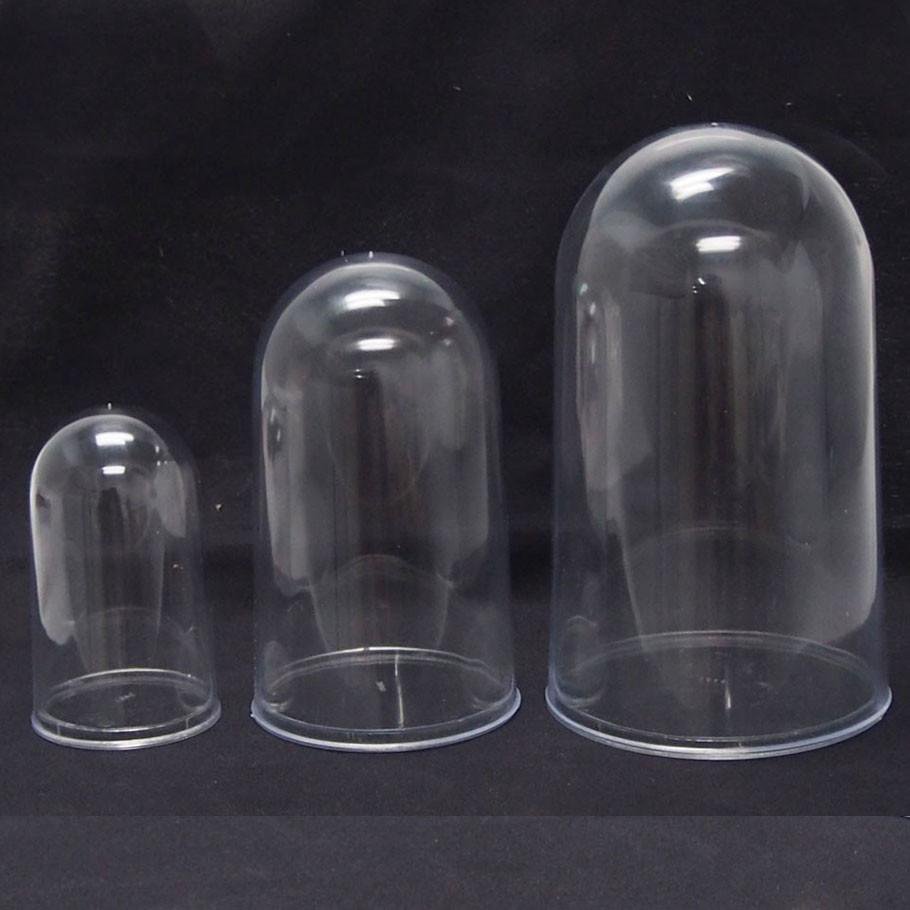 Plastic Dome Display Case w/ Clear Base, 4inch, Small