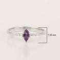 thumbnail image 5 of 6x3mm Marquise Shape Amethyst Gemstone 925 Sterling Silver Solitaire Side Accents Women Gift Ring, 5 of 7