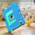 thumbnail image 6 of Fintie Case for iPad Mini 7th Generation (A17 Pro) 2024 / iPad Mini 6 2021, Fully-Body Rugged Heavy Duty Shockproof Protective Case with Kickstand for Kids, Blue/Green, 6 of 10