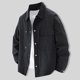 thumbnail image 1 of Blusa y camisa de manga larga con cuello vuelto para hombre, moda masculina, fina, color liso, manga larga, cuello, botón, bolsillo, abrigo grande, poliéster, parte superior, 1 of 9