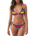 thumbnail image 1 of Balery Bright Rainbow Pijama Estampado Bikini de Dos Piezas para Mujer - Conjunto de Bikini Ajustable Sexy y Cómodo para Playa, 1 of 6