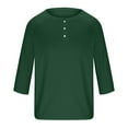 thumbnail image 2 of FAIWAD Mens Shirts 3/4 Sleeve Button Lightweight Shirts Casual Comfy Workout Athletic Daily T-Shirts, 2 of 6