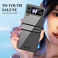 thumbnail image 6 of for Samsung Galaxy Z Flip 4 Folding Case with Hinge Protection, Luxury Ultra Slim Crystal Clear Plating Drop Protective Phone Case Cover for Samsung Galaxy Z Flip 4 5G, Black, 6 of 7