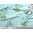 thumbnail image 2 of Soimoi Moss Georgette Fabric Leaves & Floral Block Fabric Prints by Yard 42 Inch Wide, 2 of 3