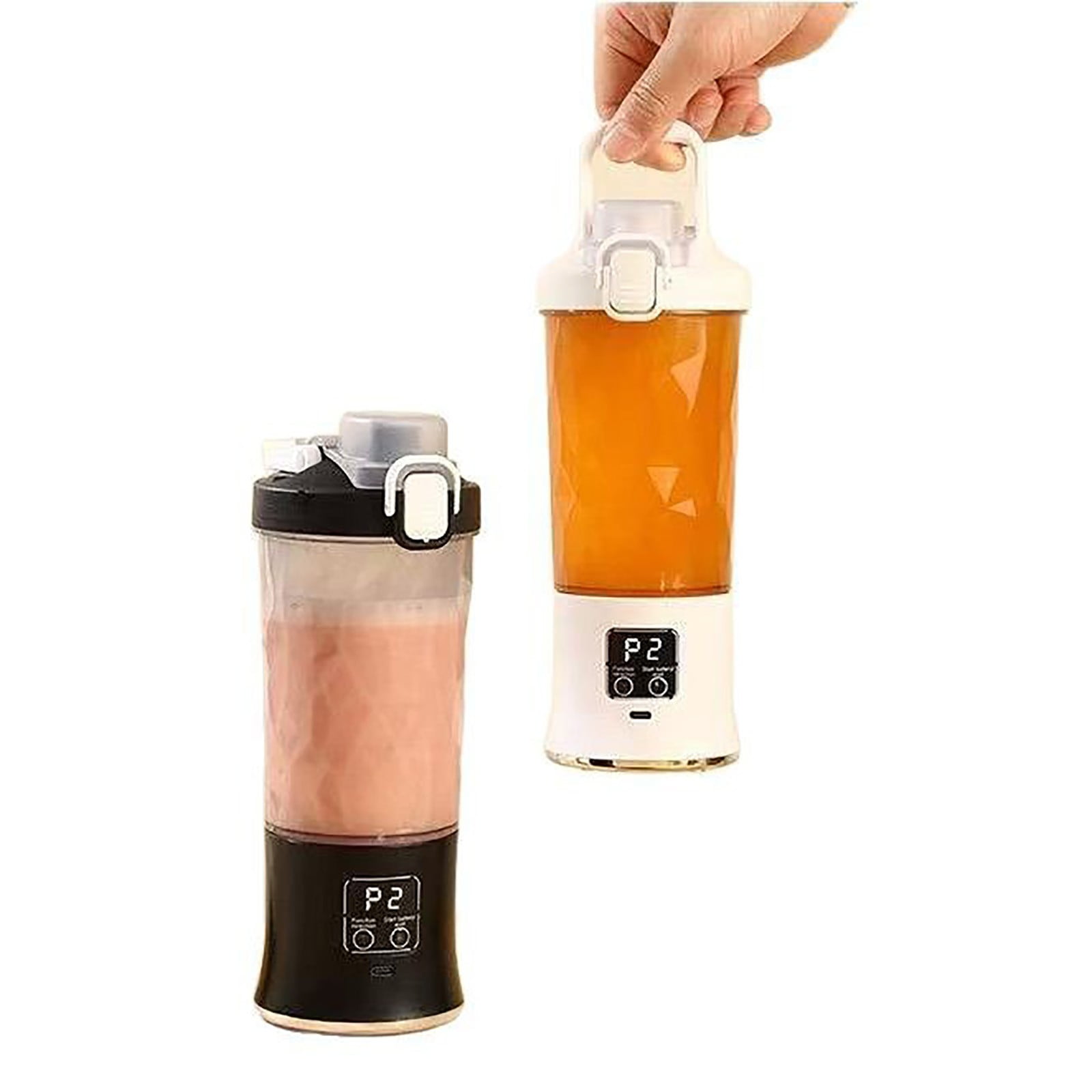 WWG Portable Juicer Blender 600ml Capacity Powerful 10 Blade Ice Crushing USB Rechargeable Travel Mixing Cup for Smoothie Fruit Juice Waterproof Design Household Kitchen Appliance