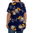 thumbnail image 5 of Fantaslook Womens Plus Size Tops Tunic Short Sleeve Shirts Floral Blouses Loose Summer Tops, 5 of 6