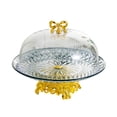 thumbnail image 2 of DOLITY Cake Stand Multifunctional Round Footed Cake Plate for Candy Muffins Cookies smoke gray, 2 of 9