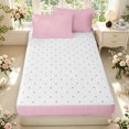 thumbnail image 4 of Manfei Geometric Checkered Zipper Full Size Comforter Sets with Fitted Sheet and 2 Pillowcases,Minimalist Grid Zipper Bedding Set,Light Pink,Reversible,4pcs, 4 of 8