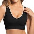 thumbnail image 2 of SMihono Womens Sports Bras No Underwire Backless Plus Size Mesh Lace Push Up Breathable Yoga Support Bra for Large Bust Black XXXXXL, 2 of 4