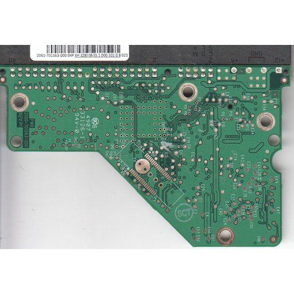 WD1600AAJB-00WRA0, 2061-701563-000 04P, REV P1, WD IDE 3.5 PCB