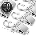 thumbnail image 3 of Stainless Steel Curtain Clips With Hook - 50 Pcs, 3 of 5