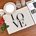 thumbnail image 5 of 2024 Placemat New Black And White Letters Kitchen r Table Mat Tableware Pad Drink Coaster Linen Cup Dinner Table cloth Mat, 5 of 7