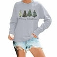 thumbnail image 2 of Merry Christmas Sweatshirts for Women 2025 Long Sleeve Crewneck Christmas Tree Graphic Sweatshirt Pullover Tops, 2 of 5