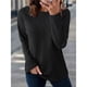 thumbnail image 4 of Camisetas de Larga para Mujer, Ropa de Moda de Otoño, Tops Modernos, Camiseta Básica de Punto con Cuello Redondo Negro S, 4 of 9