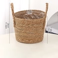thumbnail image 6 of Dserhfy Wicker Planter Basket with Handles Indoor Outdoor Plants Rattan Woven Planter Pot Home Living Room Balcony Garden Round Decorative Flower Pot, 6 of 8