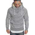 thumbnail image 3 of Sudadera con capucha de Color sólido con parches bordados a la moda con cuello levantado para primavera y otoño para hombre, 3 of 5