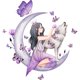 thumbnail image 4 of Etiqueta engomada del patrón de la princesa y el lobo de la luna para el fondo de la habitación de las niñas etiqueta de la pared sala de estar, sofá, pared de TV, 4 of 5