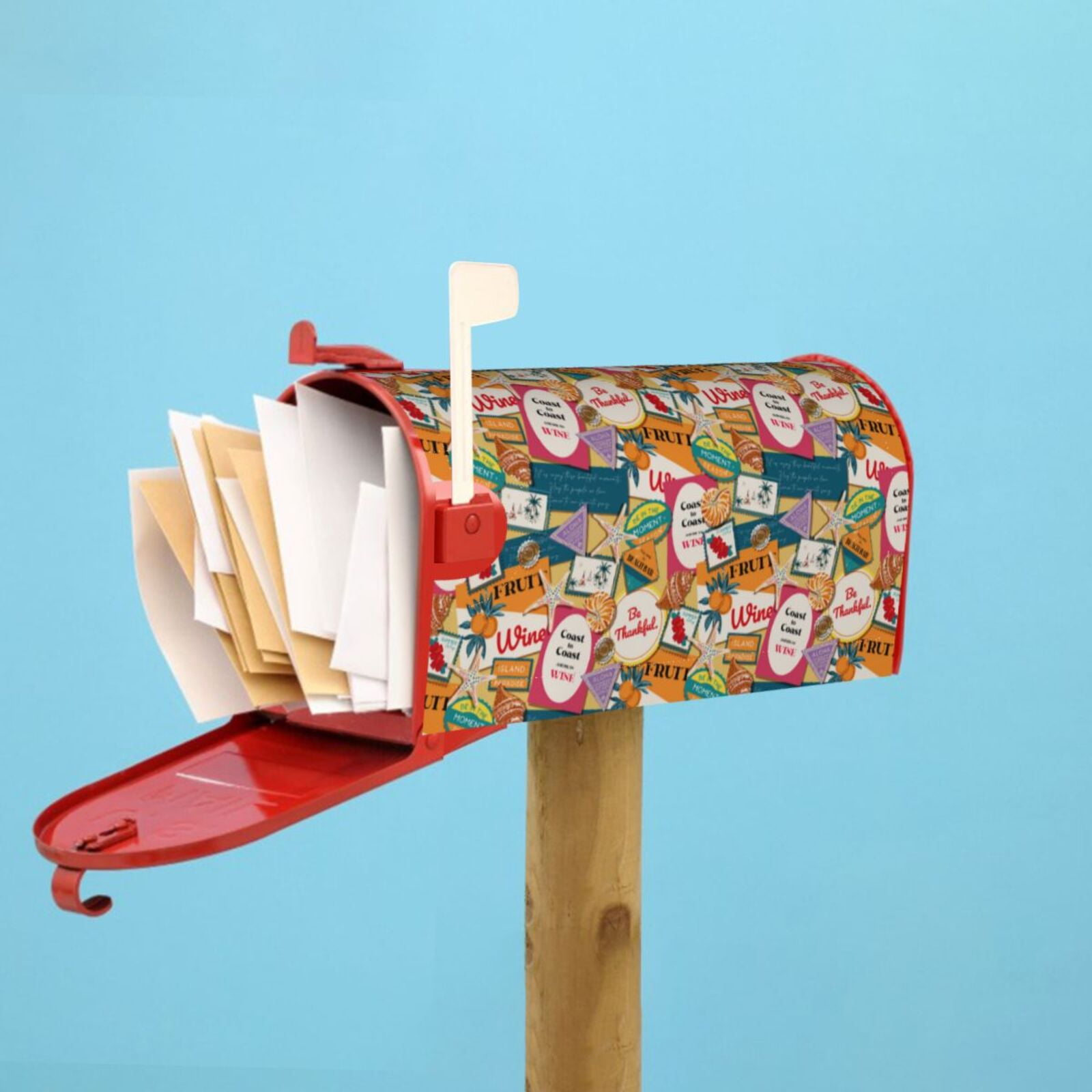 Xecao Retro Summer Stamp for Mailbox Cover with Magnetic Strips, Waterproof and Sunscreen, Adds a Decorative Touch to Your Garden Yard.