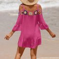 thumbnail image 5 of fatyb Women's Boho Beach Cover up Cold Shoulder Bathing Suit Bikini Dress Coverups for Vacation Swim, 5 of 5