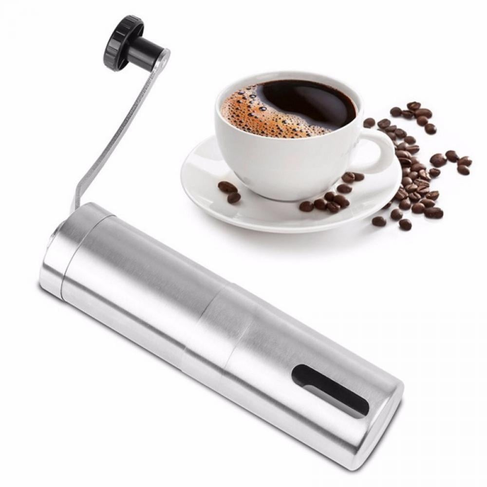 Manual Coffee Grinder with Adjustable Settings - Patented Conical Burr Mill & Brushed Stainless Steel Whole Bean Burr Coffee Grinder for Aeropress, Drip Coffee, Espresso, French Press