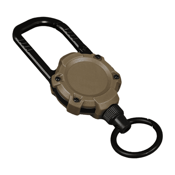 Magnetic Carabiner Keychain Outdoor Camping Climbing Snap Clip Lock Buckle Hook Retention Rope Brown