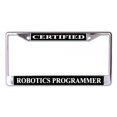 thumbnail image 1 of Cadre de Plaque d'Immatriculation Certifié Programmeur Robotique Chrome, 1 of 1