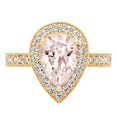 thumbnail image 4 of 2.36 ct Pear Cut Simulated Pink Diamond with Simulated Diamond Halo Accents 14K Yellow Gold Womens Engagement Ring, 4 of 5
