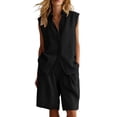 thumbnail image 3 of Gifts Dianli Women's Casual Two Piece Outfit, Long Sleeve Button Down Cardigan and Loose Wide Leg Cargo Pants with Pockets, Relaxed Tracksuit Set, Fashionable Comfort for Daily or Travel Pink M, 3 of 7