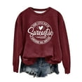 thumbnail image 2 of WTXUE English Printed Your Little Of Sarcastic Sunshine Has Arrived Round Neck Simple Retro Hoodless Sweatshirt Relaxed Fit Sweatshirts & Hoodies (Women's) Size 5XL, 2 of 7