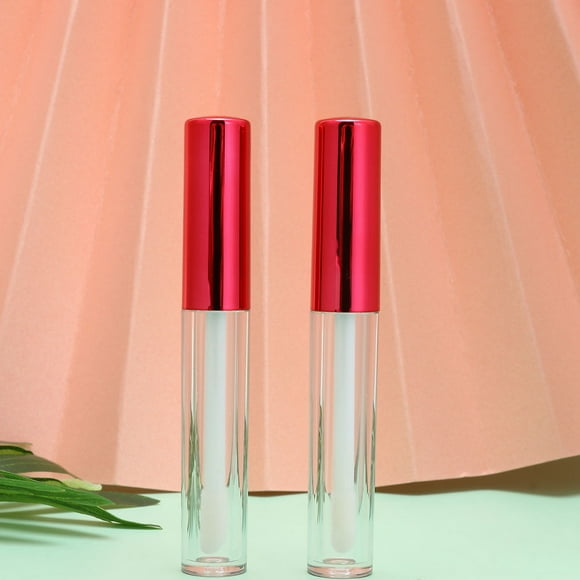 COSMOBETTY 10Ud Tubo Plástico Para Labial Rojo Con Cepillo Portátil Y Fácil De Abrir