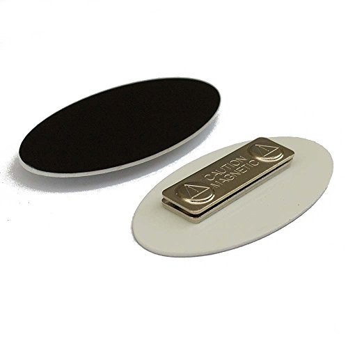 Oval Name Badge Blanks with 10 Pack (Black)
