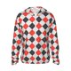 thumbnail image 1 of Balery Red and black argyle Sudadera ligera de manga larga con capucha y protección solar UPF 50+ para hombre y mujer, ideal para pesca y running-Small, 1 of 7
