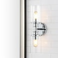 thumbnail image 5 of JONATHAN Y Jules Edison 16.5" Cylinder 2-Light Iron/Seeded Glass Farmhouse Contemporary LED Wall Sconce, Chrome, 5 of 8