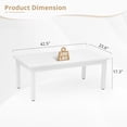 thumbnail image 3 of LUE BONA 42'' Patio Coffee Table,HDPS Rectangle Outdoor Coffee Table,White, 3 of 7