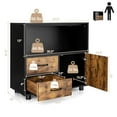 thumbnail image 2 of Gymax Armoire de Rangement de Cuisine à 2 Portes Buffet avec Porte-Bouteilles et Porte-Verres, 2 of 9