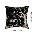 thumbnail image 3 of Halloween Horror Printed Throw Pillow Cover, Linen Cushion Case, 18x18 Gothic Spooky Pillowcase, Hidden Zipper, Washable for Sofa Home by MPOISVA, 3 of 6